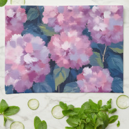 Paño De Cocina Hortensias Florales Rosa Rubor