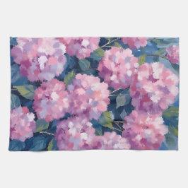 Paño De Cocina Hortensias Florales Rosa Rubor