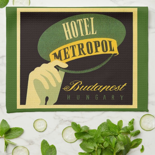 Paño De Cocina Hotel Metropol Budapest Hungría Gorra Bellhop (Doblado)