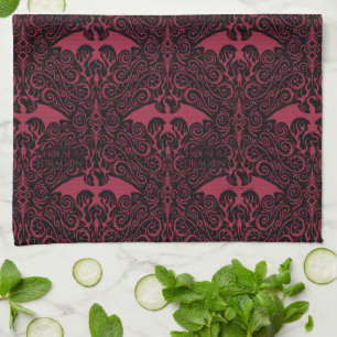 Paño De Cocina HOUSE OF THE DRAGON   Red Dragon Filigree Pattern