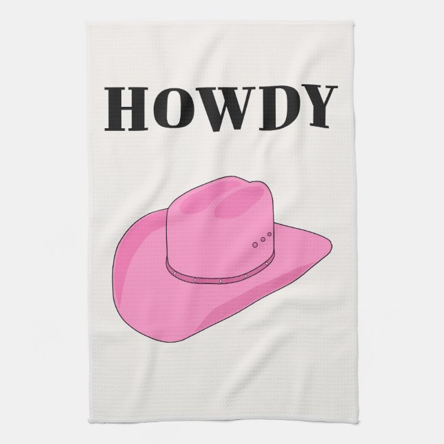 Paño De Cocina Howdy Cowboy Gorra Pink (Vertical)