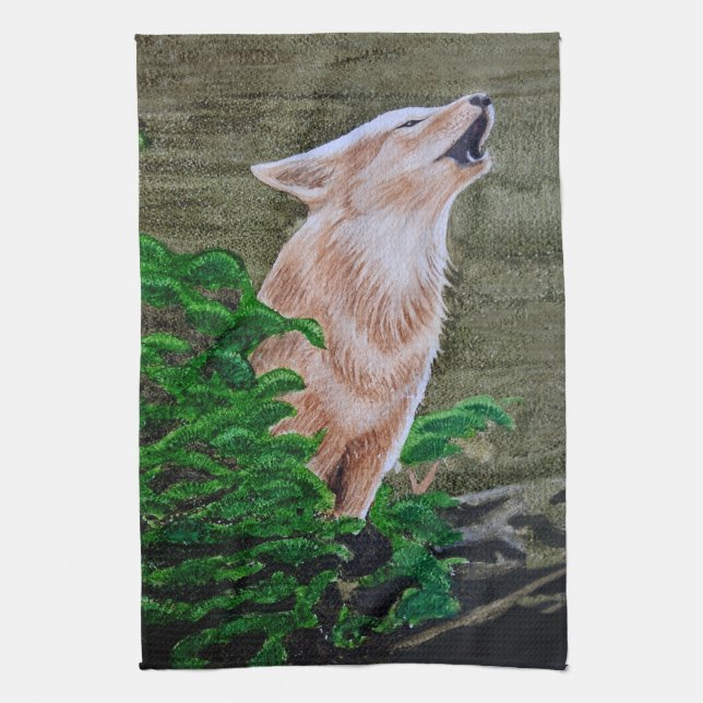 Paño De Cocina Howling Coyote (Vertical)