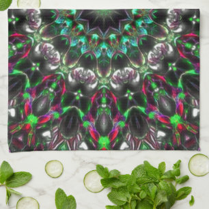 Paño De Cocina Hue luminoso en oscuro en caleidoscopio al estilo 