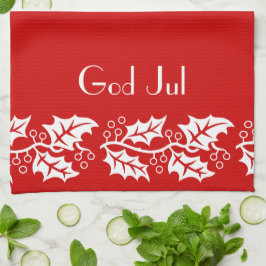 Paño De Cocina huecos blancos en rojo - Dios Jul
