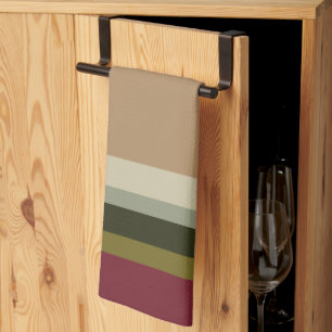 Paño De Cocina Huelga De Borgoña Con Verde De Oliva