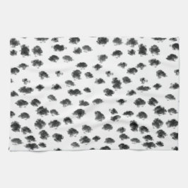 Paño De Cocina huella animal dálmata en blanco y negro