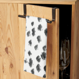 Paño De Cocina huella animal dálmata en blanco y negro