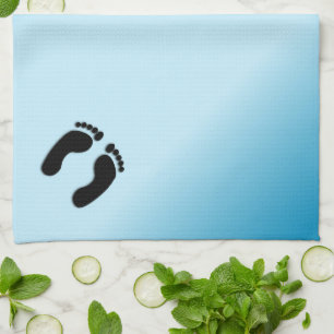 Paño De Cocina Huellas azul para estribos