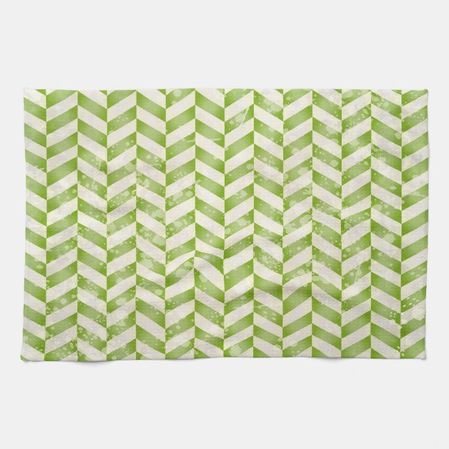 Paño De Cocina Hueso de arenque abstracto en la vegetación (Horizontal)