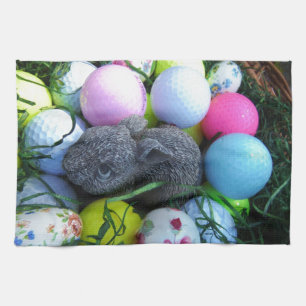 Paño De Cocina Huevos de Pascua, bolas de golf de conejo