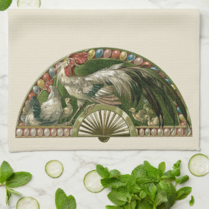 Paño De Cocina Huevos de Pascua con Pollos, Arte Antiguo Nouveau
