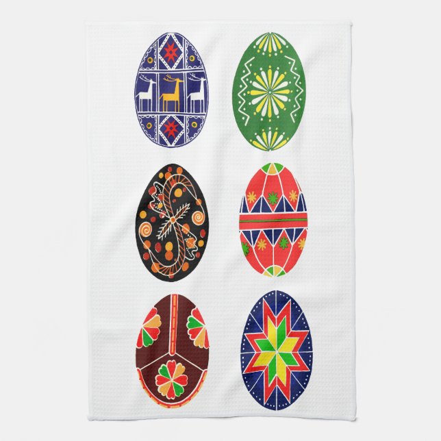Paño De Cocina Huevos de Pascua del ucraniano pysanky (Vertical)