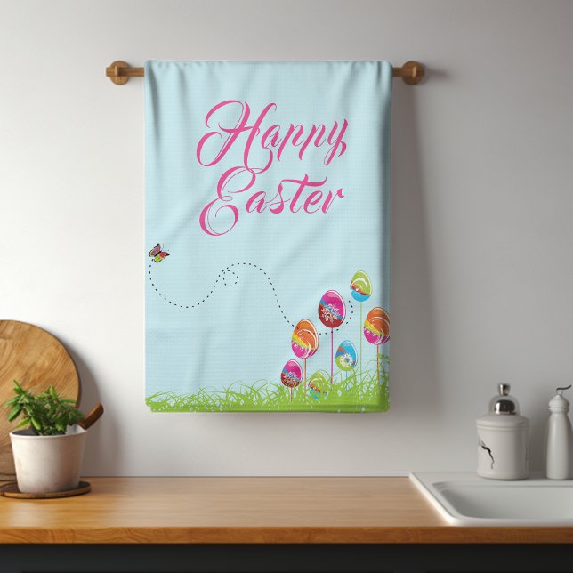 Paño De Cocina Huevos Florales de Brunch de Pascua Moderno (Subido por el creador)