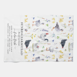 Paño De Cocina Huevos frescos de granja | Monograma de granja rús