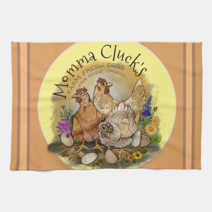 Paño De Cocina Huevos frescos de la granja de mami Cluck