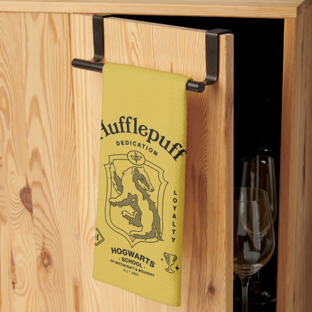 Paño De Cocina HUFFLEPUFF™ Dedication Patience Loyalty Crest (Pliegue de tercios)