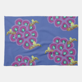 Paño De Cocina Hummingbirds Hibiscus Floral Art