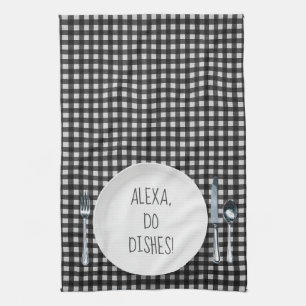 Paño De Cocina Humor de Alexa Command para hacer platos