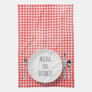 Paño De Cocina Humor de Alexa Command para hacer platos