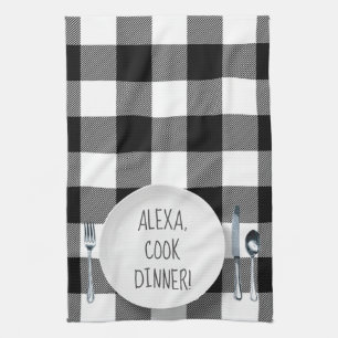 Paño De Cocina Humor de Alexa Command sobre manto de búfalos
