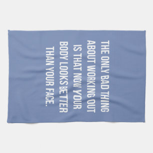 Paño De Cocina Humor de entrenamiento - cuerpo vs cara - Divertid