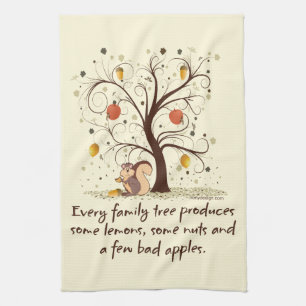 Paño De Cocina Humor del árbol de familia