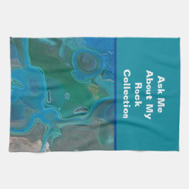 Paño De Cocina Humor del coleccionista de rock Blue Green Marble 