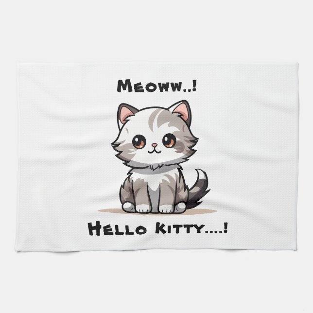 Paño De Cocina Humor divertido de catas de gato lindo (Horizontal)