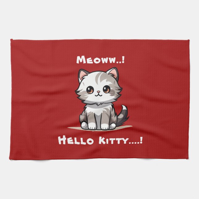 Paño De Cocina Humor divertido de catas de gato lindo (Horizontal)