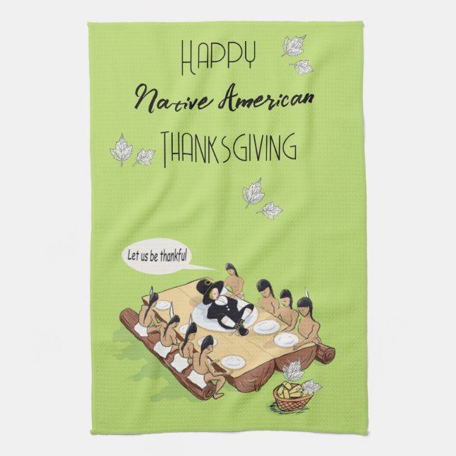 Paño De Cocina Humor oscuro Personalizado nativo americano de Acc (Vertical)