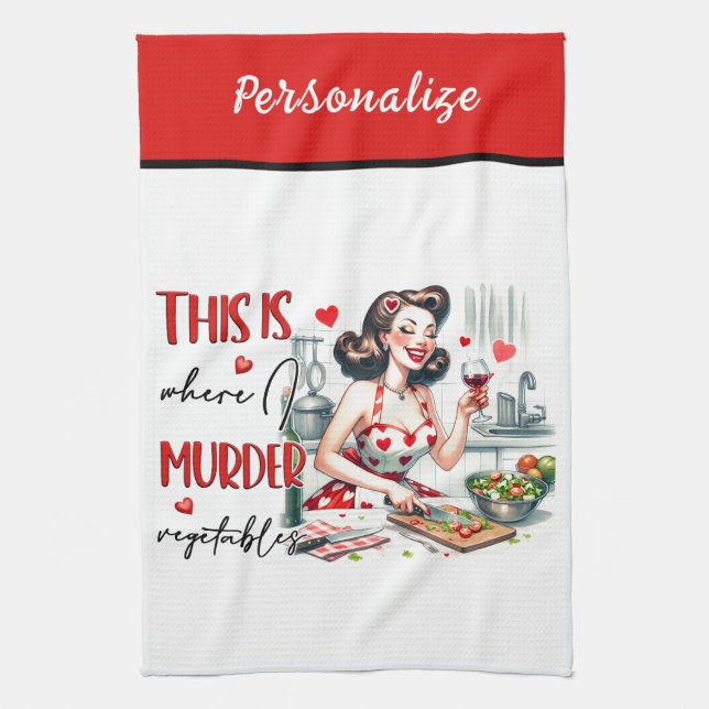 Paño De Cocina Humor sarcástico divertido de Glam Housewife de re (Vertical)