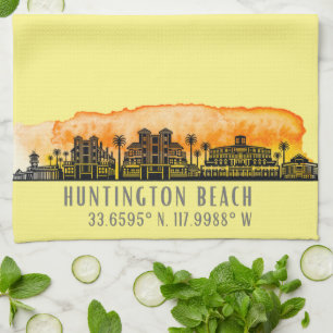 Paño De Cocina Huntington Beach City Silhouette