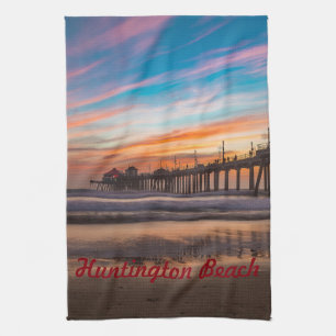 Paño De Cocina Huntington Beach Pier al atardecer