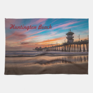 Paño De Cocina Huntington Beach Pier al atardecer