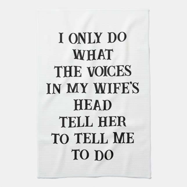 Paño De Cocina Husband Wife Joke Kitchen Hand Towel (Vertical)