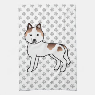 Paño De Cocina Husky siberiano manchado rojo perro de dibujos ani