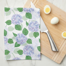 Paño De Cocina Hydrangea Floral Watercolor Azul