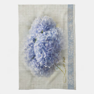 Paño De Cocina Hydrangeas azules románticos