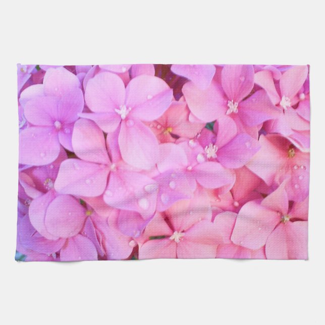 Paño De Cocina Hydrangeas rosados (Horizontal)