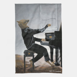 Paño De Cocina Hyena Piano Music Player Fantasy Art Kitchen Toall