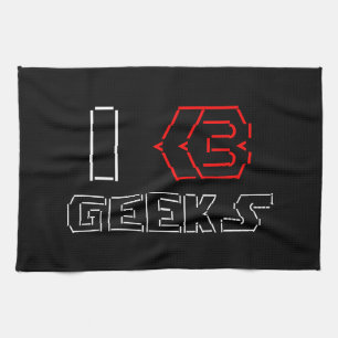 Paño De Cocina I Heart Geeks ASCII ART