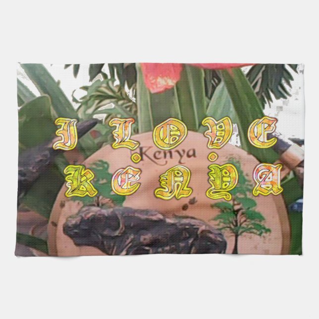 Paño De Cocina I (Heart) Kenya Buffalo Patch/Print (Horizontal)
