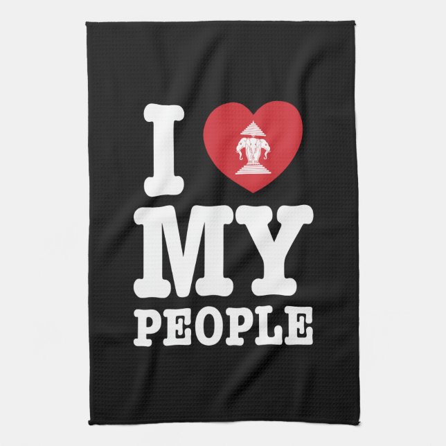 Paño De Cocina I Heart (Love) Erawan My Lao People (Vertical)