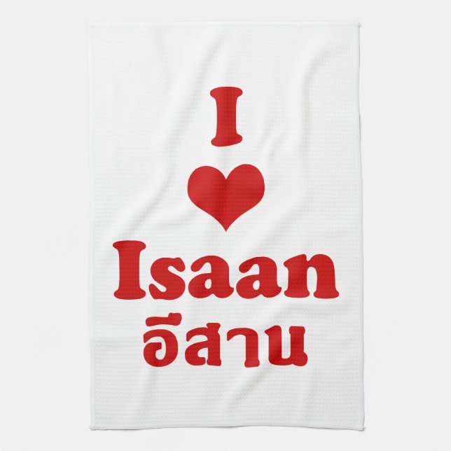 Paño De Cocina I Love (Heart) Isaan (Vertical)