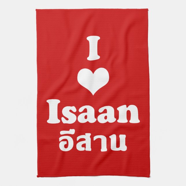 Paño De Cocina I Love (Heart) Isaan (Vertical)