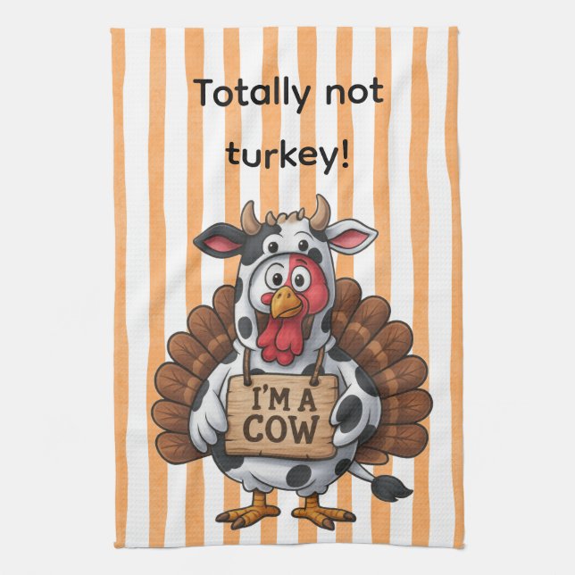 Paño De Cocina I’m a Cow Turkey | Funny Thanksgiving Disguise (Vertical)