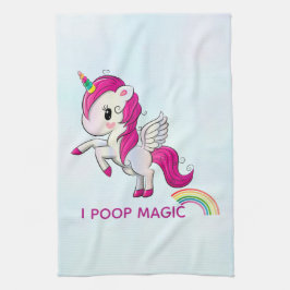 Paño De Cocina I Poop Magic Funny Unicorn Dice