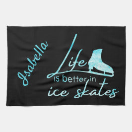 Paño De Cocina Ice Skyline vida mejor en patines azules