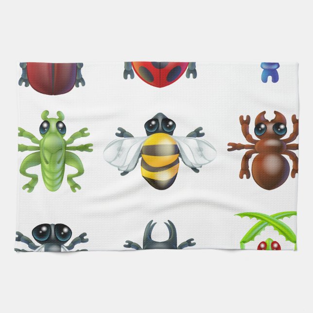 Paño De Cocina Iconos del insecto del insecto (Horizontal)
