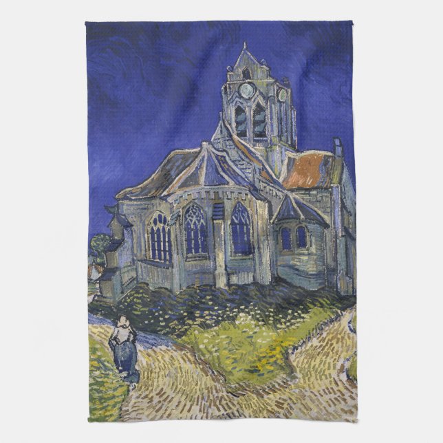 Paño De Cocina Iglesia de Auvers por Vincent van Gogh (Vertical)